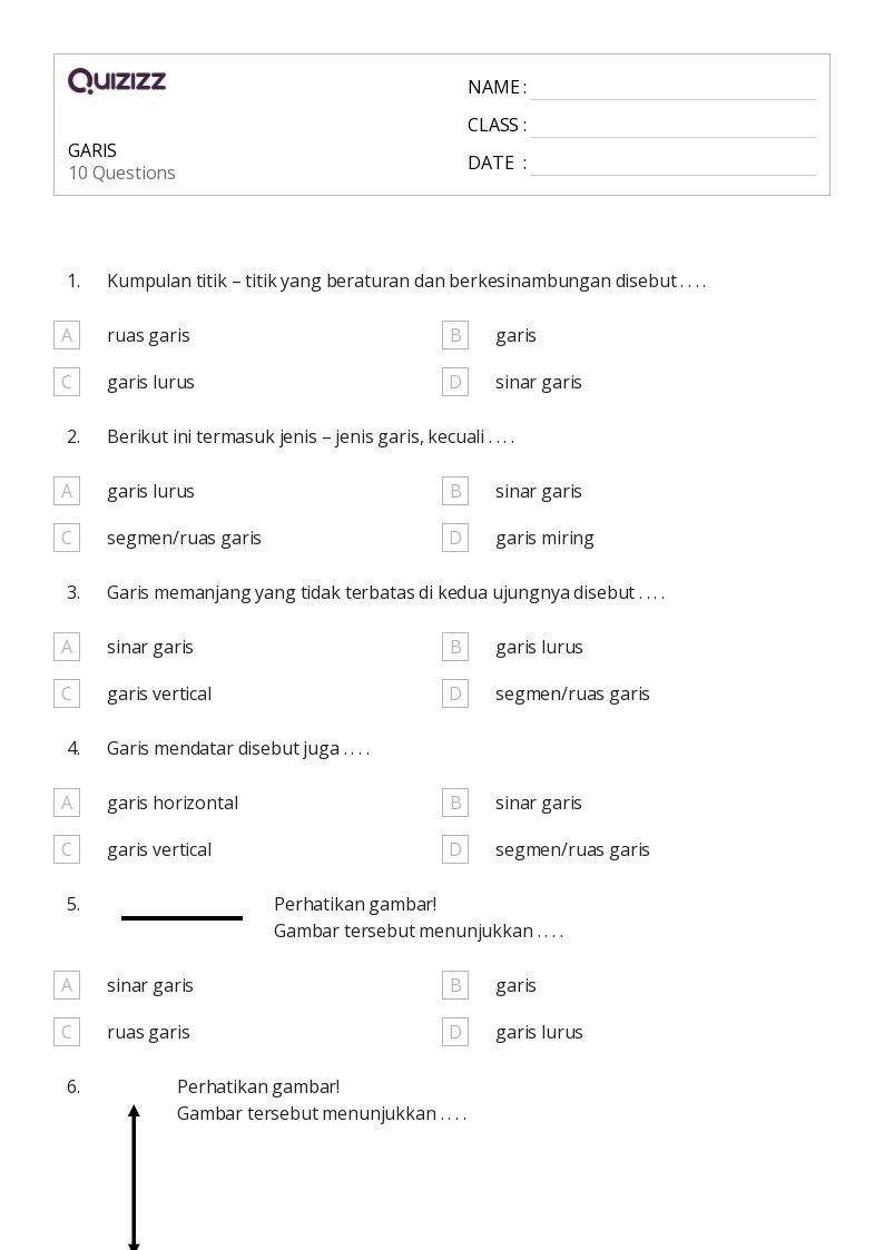 50 lembar kerja Garis untuk Kelas 4 di Quizizz Gratis Dapat Dicetak 50 lembar kerja Garis untuk Kelas 4 di Quizizz Gratis Dapat Dicetak