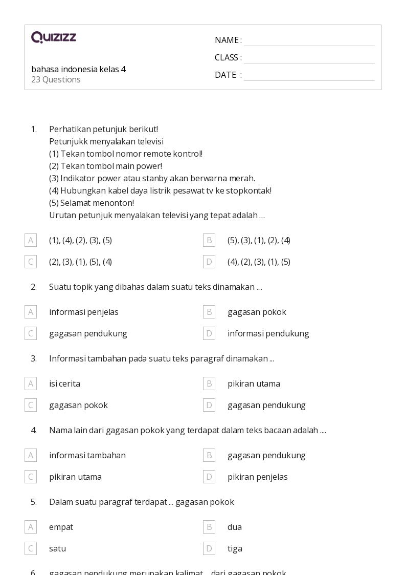 10 Contoh soal membuat tanda pisah bahasa indonesia kelas 4 sd yang sering muncul ujian