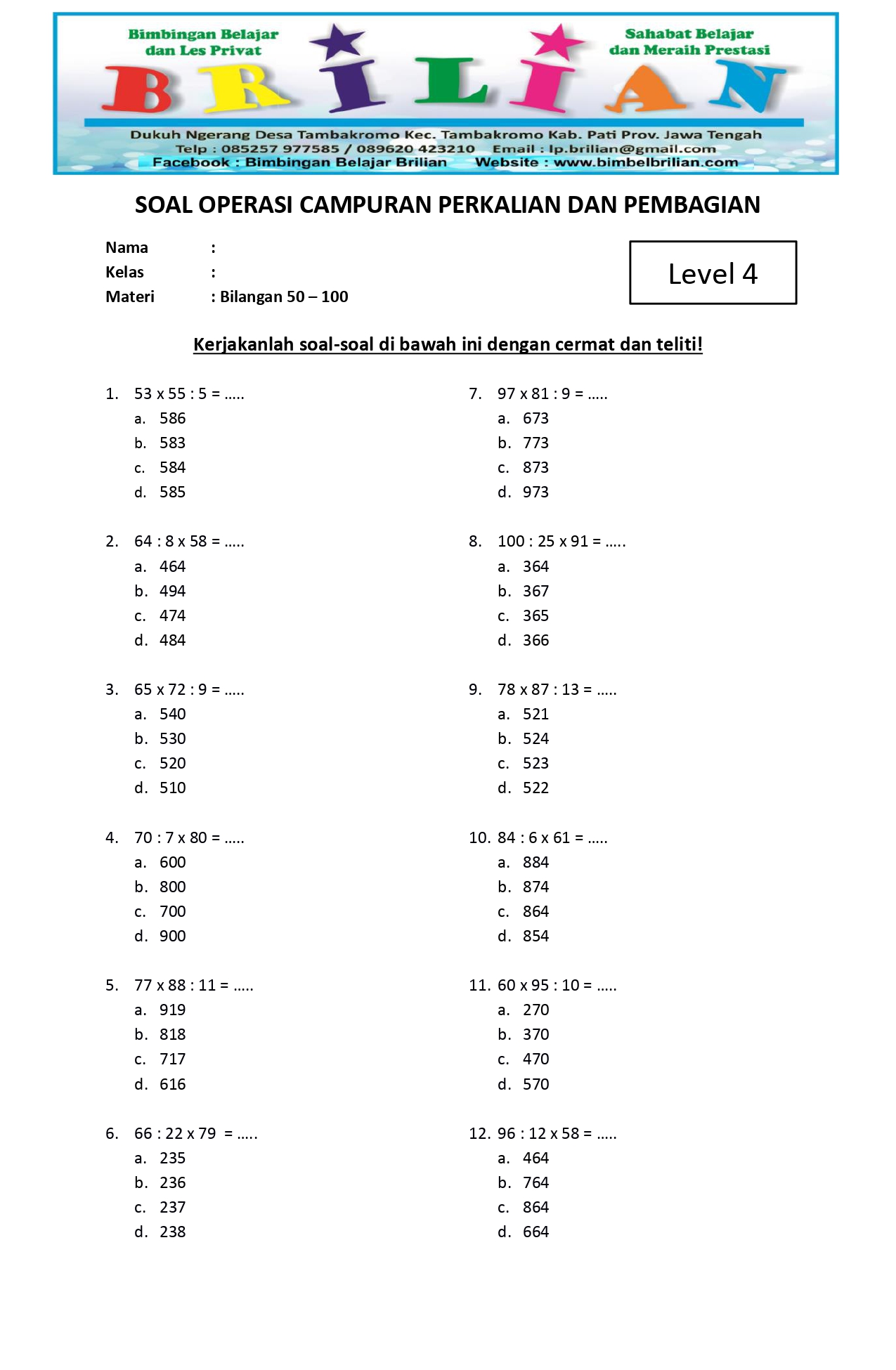 10 Rahasia Cepat Pintar dengan Contoh Soal Gampang Matematika Kelas 4 SD yang Wajib Dicoba