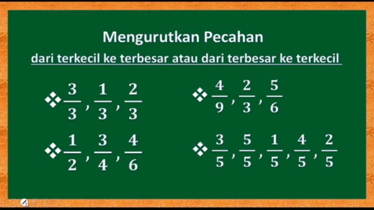 Pecahan Mengurutkan Pecahan Kumpulan Soal 3 Sulit Kuis