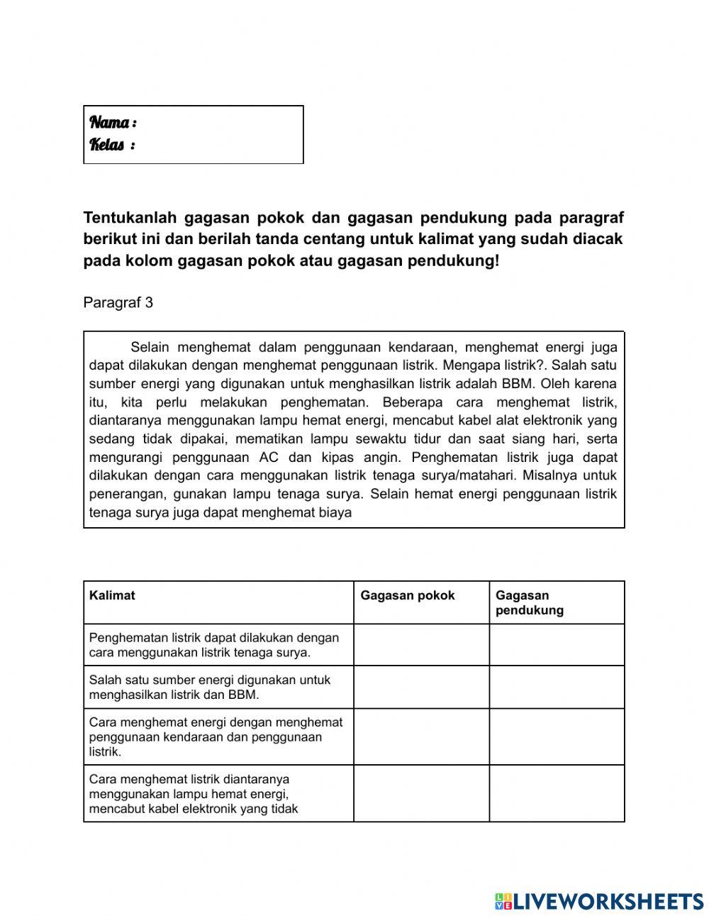 Bahasa Indonesi Free Interactive Worksheets 1370485