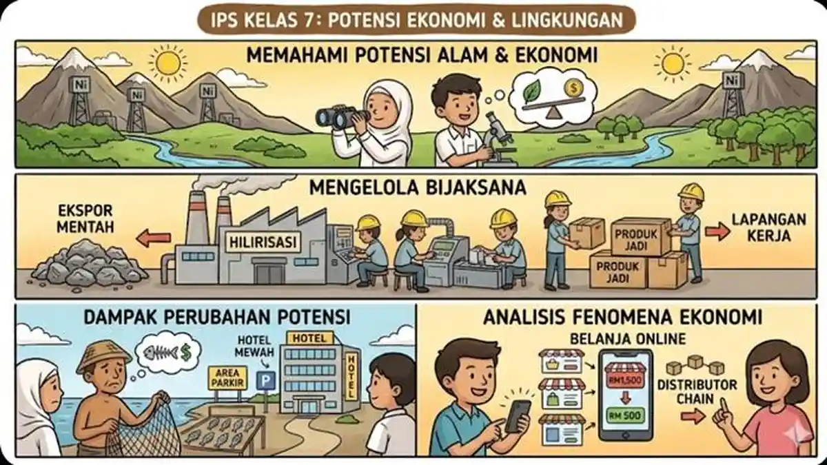 Contoh Soal HOTS IPS Kelas 7 SMP Materi Tema 3 Potensi Ekonomi